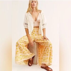 Free People River Run Wide Leg Palazzo Pants S